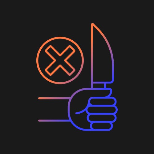 No sharp objects gradient manual label icon vector image