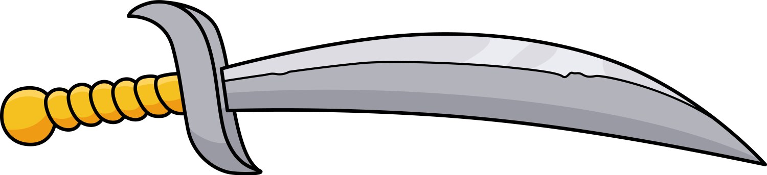 Pirate Sword Cartoon Vector Image