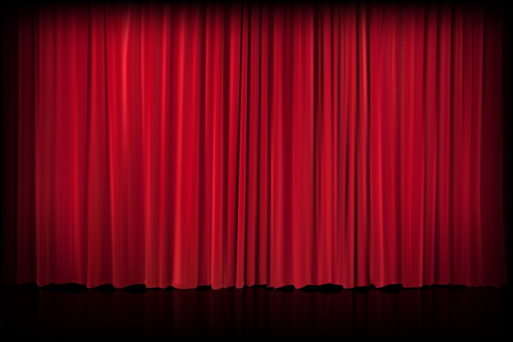 Red Velvet Theater Curtains Vector Image