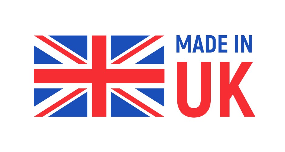 Made in uk britain flag logo english brand Vector Image