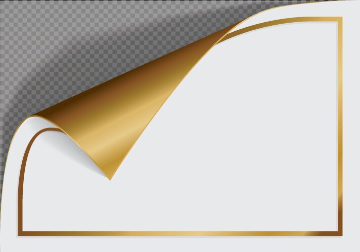 Page curl with shadow on a blank sheet of paper vector image