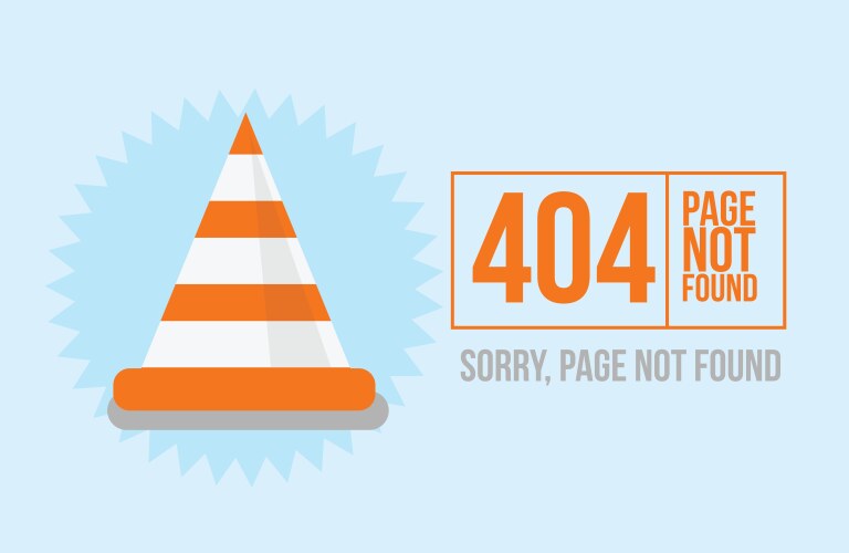 Page not found error 404 design for website vector image