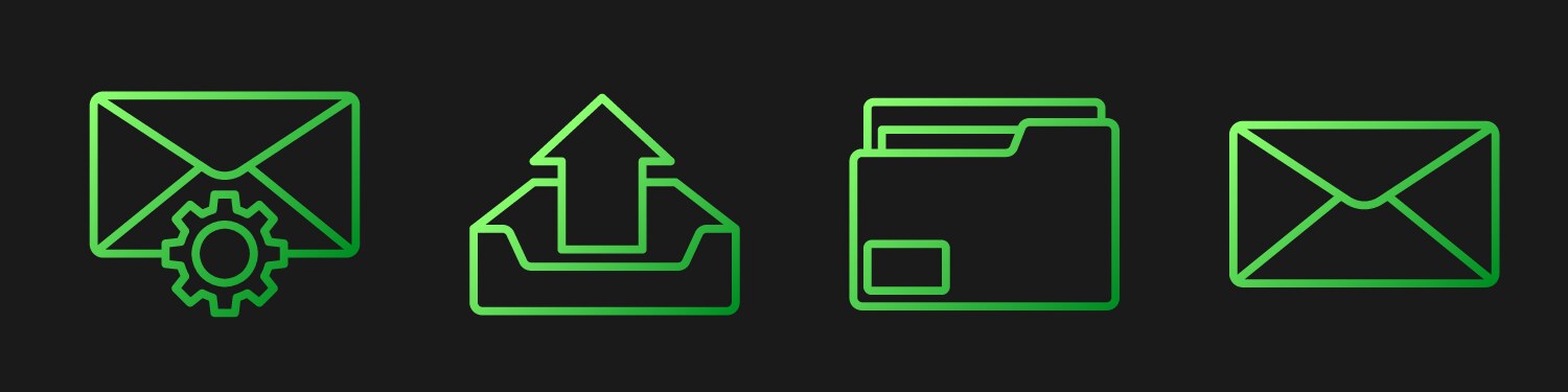 Set line document folder envelope setting upload vector image