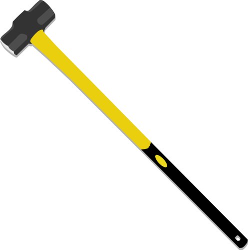 Locksmiths Hammer With A Rubber Handle Isolated Vector Image