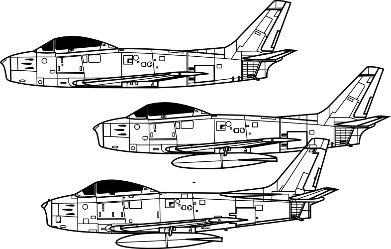 North american f-100 super sabre Royalty Free Vector Image