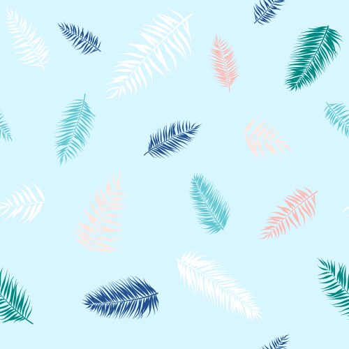 Tropical Palm Leaves Pattern Vector Image