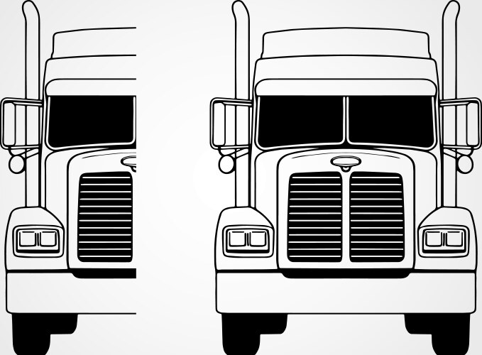 Semi truck lorry freight transportation Royalty Free Vector