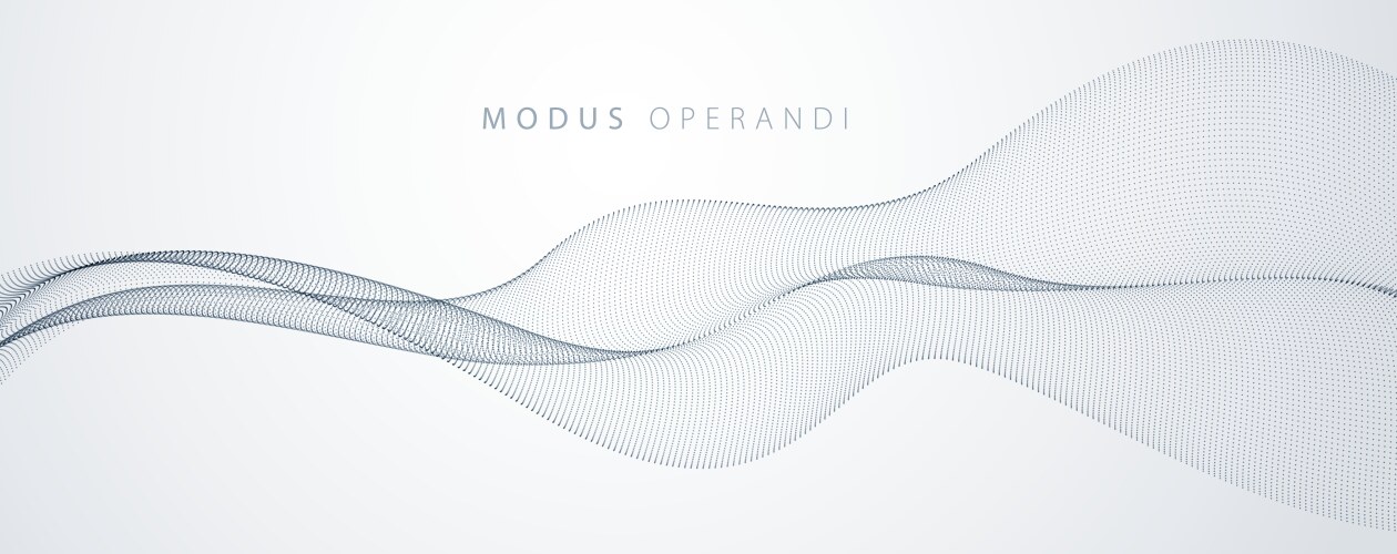 Array particles flowing dynamic sound wave 3d vector image