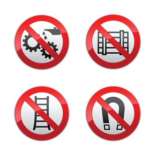 Prohibited signs set Royalty Free Vector Image