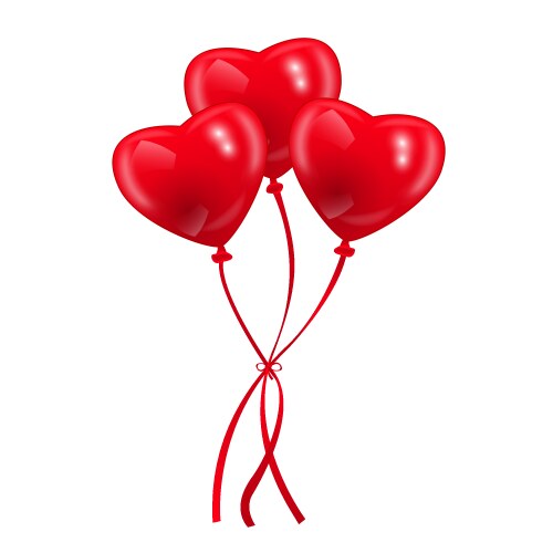 Realistic pink 3d heart balloons isolated Vector Image