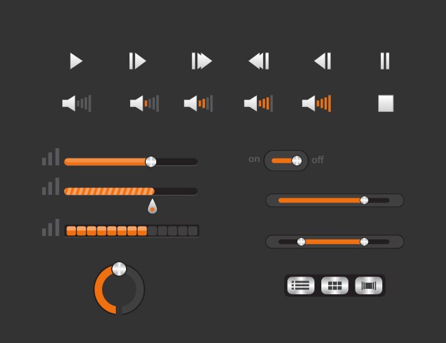 Set of progress bars loader and preload circle ui vector image