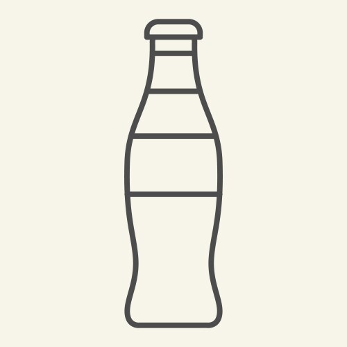 glass bottle thin line icon soda vector image