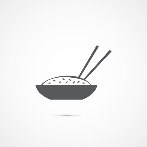Rice food bowl icon simple ceramic pot Royalty Free Vector