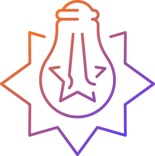 Exploding light bulb gradient linear icon vector image