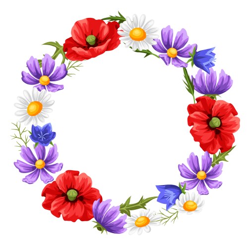 Frame with summer flowers Vector Image