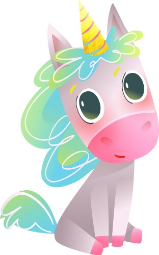 Little unicorn fairytale enchanted magic creature Vector Image