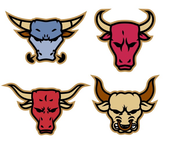 Head bull logo icon designs with chain on neck Vector Image