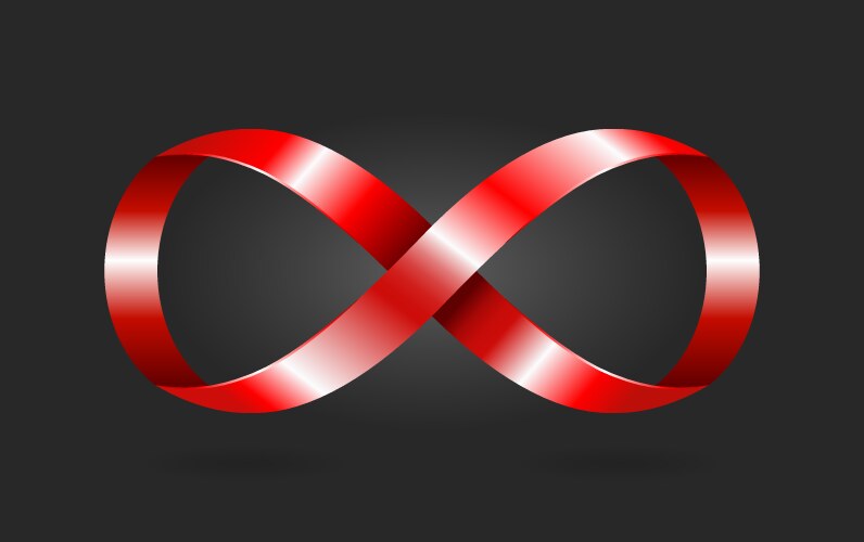 Infinity symbol with glowing hummingbird Vector Image