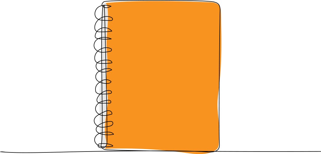 Notebook for studying notes one line color art vector image