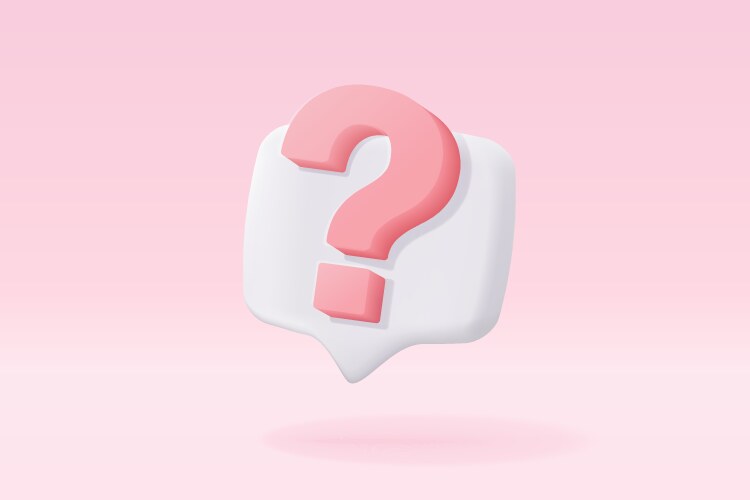 3d question mark icon sign or ask faq and qa vector image