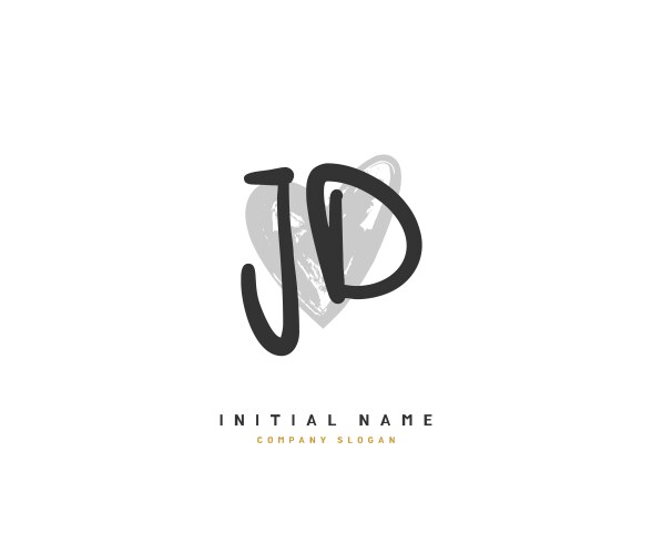 j d jd beauty initial logo handwriting vector image