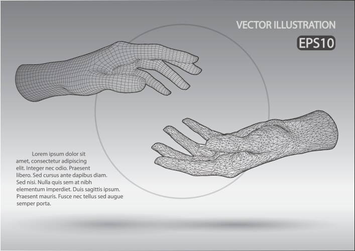 3d wireframe human body Royalty Free Vector Image