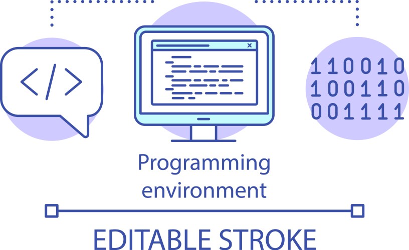 Software programming environment concept icon vector image