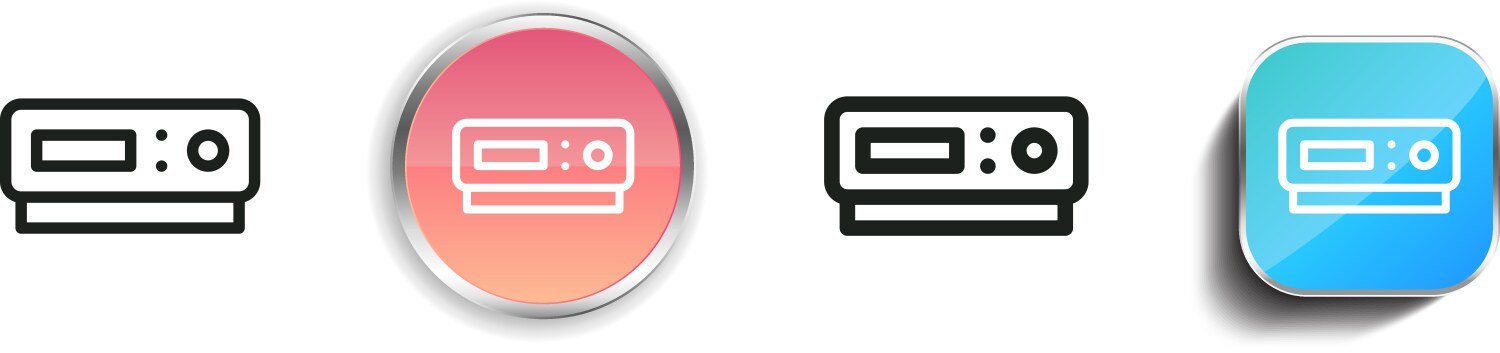 Cd player icon thin linear regular and button vector image