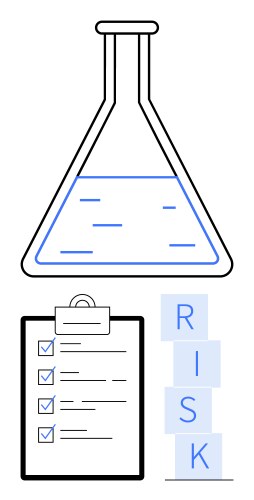 Laboratory flask checklist and risk blocks vector image