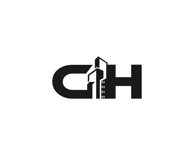 Letter ch modern building logo Vector Image