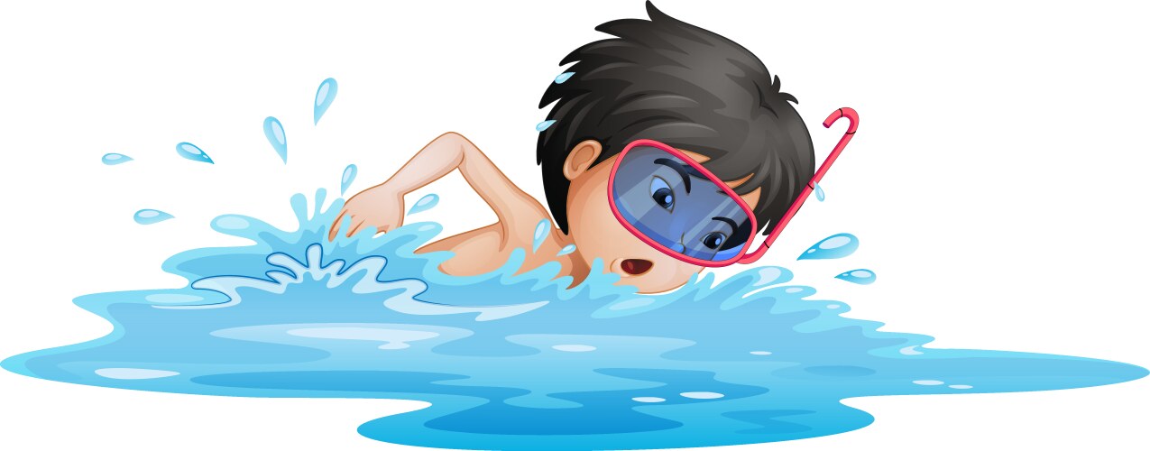 a little boy swimming vector