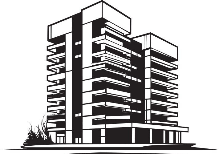 Ebony Corporate Complex Blueprint Black Royalty Free Vector