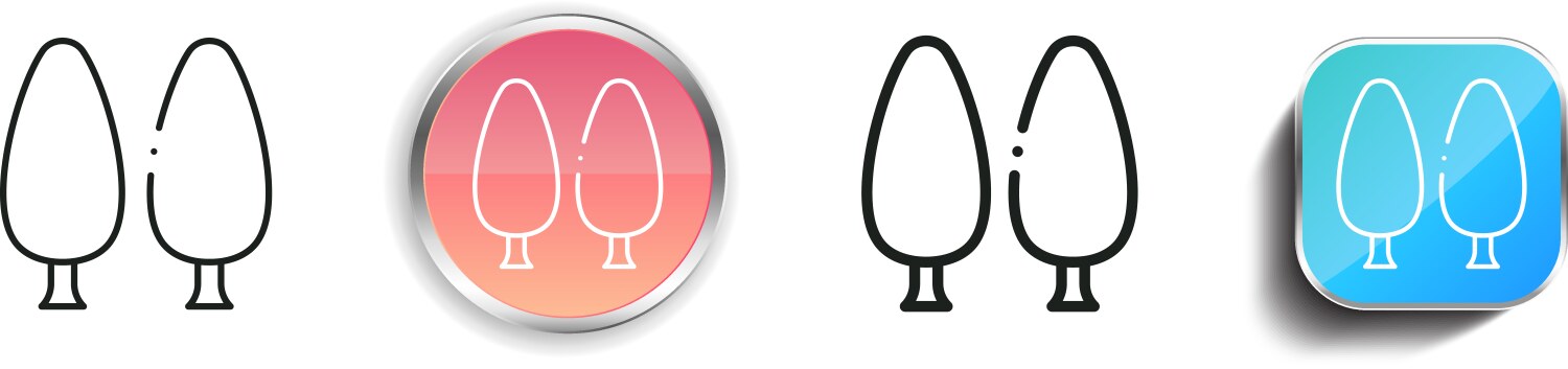 Cedar icon thin linear regular and button style vector image