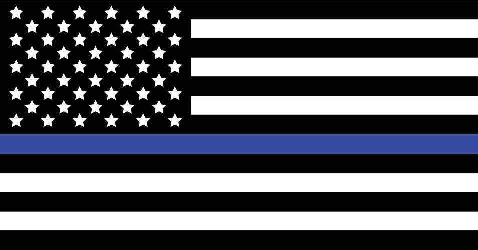 Usa flag blue line for police american vector image