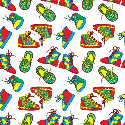 Colorful Shoe Pattern Vector Image