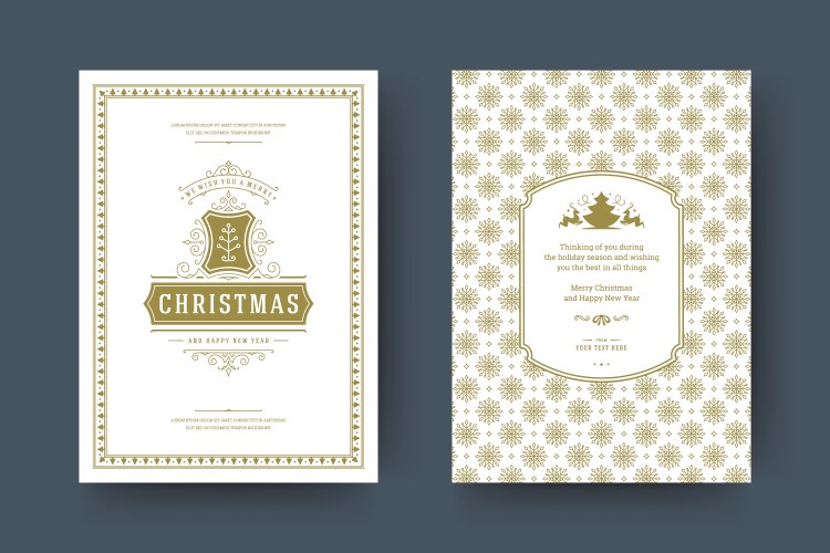 christmas greeting card design template vector image