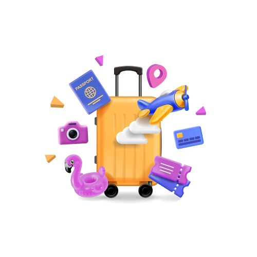 travel concept luggage or baggage tourism day vector image