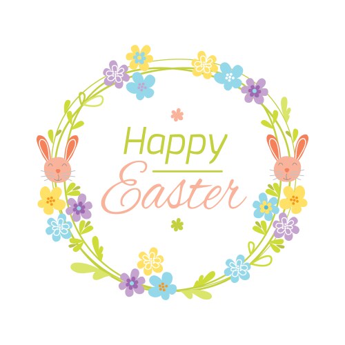 Happy easter hand drawn badge with lettering Vector Image