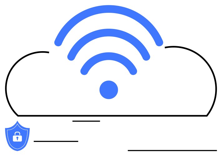 Cloud computing with wireless network and data vector image