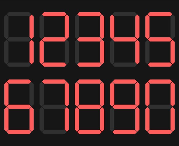 Digits display electronic figures the dial vector image