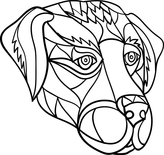 Labrador dog head mosaic black and white vector image