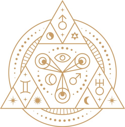 Astrological emblem alchemy pyramid symbol Vector Image