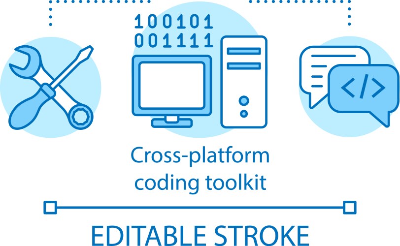 Cross platform coding toolkit concept icon vector image