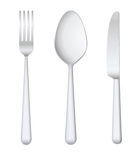 Fork spoon knife set Royalty Free Vector Image