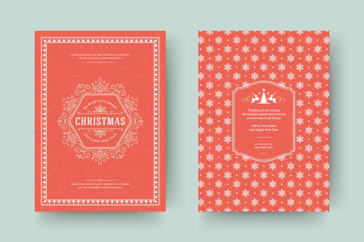 christmas greeting card design template vector image