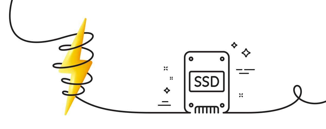 Ssd icon solid-state drive sign continuous line – Royalty-Free Vector ...