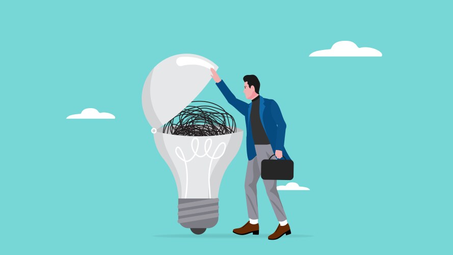 Difficulty in solving problems out of ideas vector image