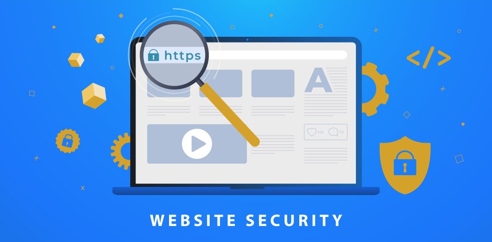 Website security https ssl certificate encryption vector image