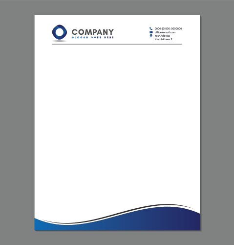 Blank letterhead template for print with logo vector image