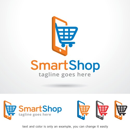 Smart shop logo template vector image